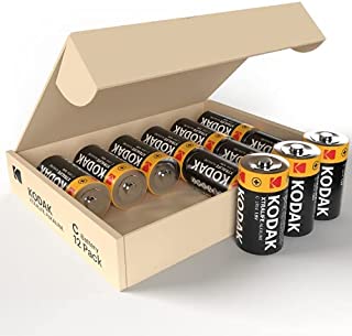 Kodak C Batteries - High-Performance Alkaline Batteries 1.5v Lr14, Multi-Pack Batteries for High Drain Devices Such as Toys, Radios and Portable Devices - 12 Pack