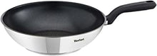 Tefal 28cm Comfort Max Stainless Steel Non-stick Wok, Silver