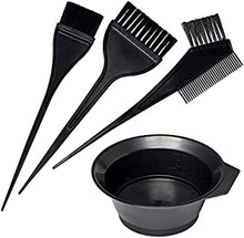 Hair Dye Set (4 Pcs) Colouring Tint Tool Brush Kit and Bleach Mixing Bowl Set Double-Sided Colouring Comb and Bowl Set Kit Diy Salon Professional Hairdressing & Highlighting Kit for Men Women & Girls