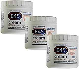 E45 Dermatological Face Body Moisturiser Cream for Dry Skin 3x350g Tubs