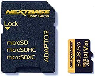 Nextbase 64GB U3 Micro SD Memory Card - With Adapter - Compatible with Nextbase In-Car Dash Cams Series 1 and 2