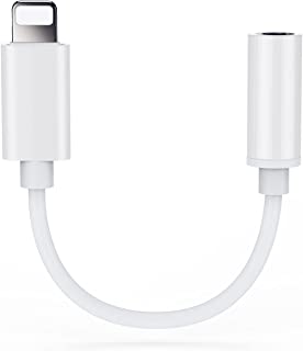 Apple MFi Certified Lightning to 3.5 mm Headphone Jack Adapter,iPhone to 3.5mm Audio Aux Jack Adapter Dongle Cable Converter Compatible with iPhone 13 12 11 Pro XR XS Max X 8 7 iPad