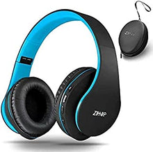 Bluetooth Headphones Over-Ear, Zihnic Foldable Wireless and Wired Stereo Headset Micro SD/TF, FM for Cell Phone,PC,Soft Earmuffs &Light Weight for Prolonged Wearing(Blue)