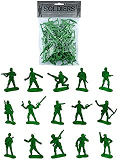 Bag of 50 Traditional Green Plastic Toy Soldiers for Army Military War Games