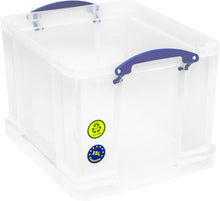 Really Useful Box 3x35 Litre Plastic Storage Box, Clear