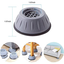 Kyrotech Noise Blocker and Non-slip Vibration Preventive Rubber Foot Pads Washing Machine Stopper 4 Sets, Gray