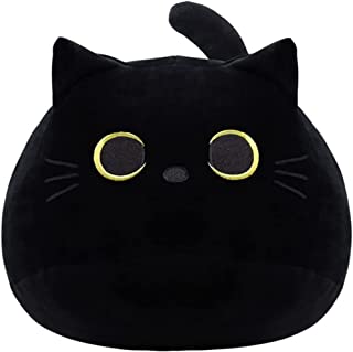 40cmBlack Cat Plush Toy Black Cat Pillow,Fat Cat Kawaii Pillow Stuff,Plushies Lumbar Back Cushion Decoration for Kids Home Decor Gift Boys Girls Birthday Valentines Christmas