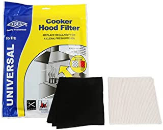 Universal Complete Cooker Hood Vent Extractor Filter Set Includes 2 x Grease Filters and Carbon Charcoal Odour Removal Filter