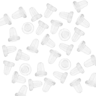 Angel Malone 100pcs. Soft Clear Rubber Replacement Earring Backs Tube Bullet Back Stoppers Earnuts Jewellery Making Findings UK Seller ((±) 100 pcs. Butterfly 4mm x 4mm)