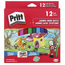 Pritt 12's Jumbo Triangle Deletable Pastel Paint (Candle Paint) + Eraser and Sharpener Gift