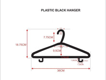 Sashtech Black Adult Coat Hangers  Non-Slip Strong Plastic Hangers  Ideal for Hanging Clothes Suits Skirts Dress Trousers Bar & Lips (20)