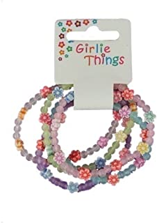 Girls Frosted Flowers Bracelets - Pack of 5