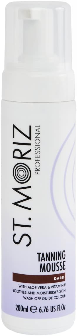 St Moriz Professional Instant Tanning Mousse in Dark  Fast Drying Vegan Fake Tan  With Aloe Vera & Vitamin E  For Streak Free Deep Bronzed Glow  Dermatologically Tested & Cruelty Free  200ml