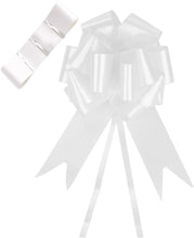 Time to Sparkle 3 Bows + 7M Ribbon Wedding Car Ribbon Decoration Kit Wrapping Large Bow, White