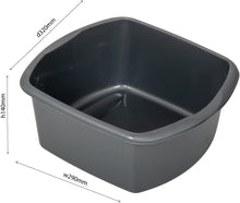 Addis 8 Litre Small Rectangular Plastic Washing Up Bowl, Black