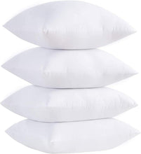 Adam Home Cushion Inserts 45cm x 45cm (18" x 18" inches) Hypoallergenic Fluffy White Cushion Inner, Perfect Hollowfibre for Sofa Cushion Pads (Pack of 4)