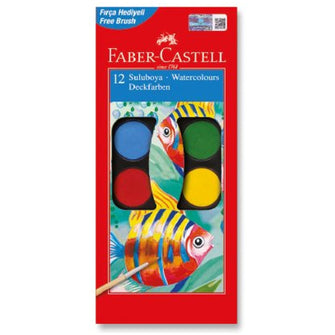 Faber-Castell 5292125012 Watercolor, 12 colors, big size