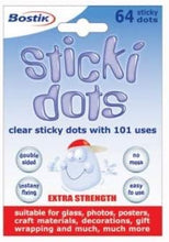 Bostik Extra Strong Glu Dots - Extra Strong, Double Sided Glue Dots, For Instant Fixing & Crafts, Easy to Use, No Mess, Clear, x64 Glu Dots