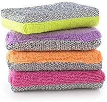Lakeland Dual Action Microfibre Cleaning Sponge & Scourer Pads - Pack of 4