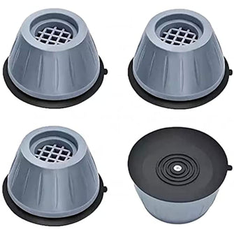 Kyrotech Noise Blocker and Non-slip Vibration Preventive Rubber Foot Pads Washing Machine Stopper 4 Sets, Gray