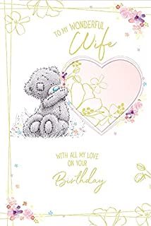 Me to You Wonderful Wife Floral Hearts Birthday Card,Mixed,Size:6x9",ATM01003