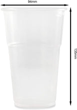 Large Plastic Glasses - Beer Cups Made from Clear PP (Full Pint-568ml-50Pcs)