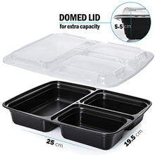 [Pack of 30] 3-Compartment BPA-Free Reusable Meal Prep Containers - Plastic Food Storage Trays with Airtight Lids - Microwave, Freezer and Dishwasher Safe - Stackable Bento Lunch Boxes (32 oz)