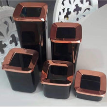 Vip Ahmet Square Storage Container Set (Black & copper)