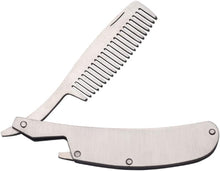 Stainless Steel Metal Hair Beard Comb Multifunctional Folding Beard Comb for Beard Mustache Men Oil Hair Styling Accessories