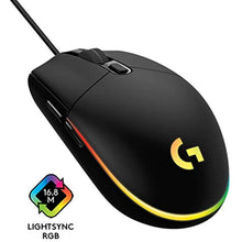 Logitech G G102 Wired Player Mouse, LIGHTSYNC RGB Lighting, 8,000 DPI, 6 Programmable Keypad, Black