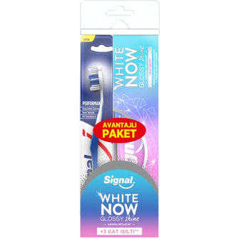 Signal White Now Glossy Shine Toothpaste 75ml + Performance Toothbrush Medium