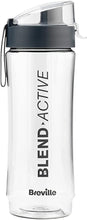 Breville Blend Active Bottle (600ml)  Clear Smoothie Bottle  Leak Proof  Grey Lid [VBL247]