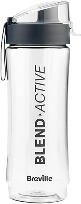 Breville Blend Active Bottle (600ml)  Clear Smoothie Bottle  Leak Proof  Grey Lid [VBL247]