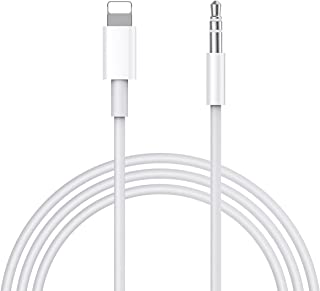 Aux Cable for iPhone in Car 3.5mm Aux Cord Aux Cable Compatible with iPhone 13/13 Pro/12/12 Pro/11 Pro/11/Xs/XR/X/8/7 for Home/Car Stereo/Speakers/Headphones,White,1M