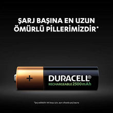 Duracell HR6 / DX1500 Rechargeable AA 2500mAh Batteries, 2, 1 pack