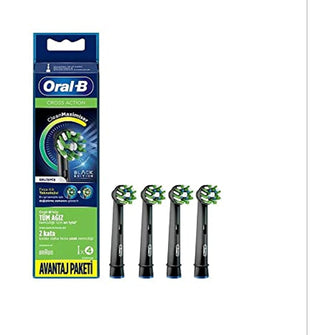 Oral-B Toothbrush Replacement Head Cross Action Black 4pcs