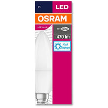 OSRAM 4052899971066 LED CLB 40 Candle 5W 470 Lumens 6500 Kelvin White Light E14 Hear Bulb, White