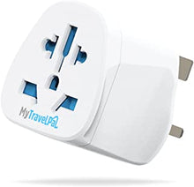 World To UK Plug Adapter | MyTravelPal® Universal Travel Adaptor With 10A Fuse | Accepts US, Europe, Australia, China Plugs For Use in UK (1 Pack)