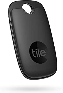 Tile Pro (2022) Bluetooth Item Finder, 1 Pack, 120m finding range, works with Alexa and Google Smart Home, iOS and Android Compatible, Find your Keys, Remotes & More, Black