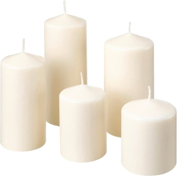 FENOMEN Unscented block candle, set of 5, natural - IKEA