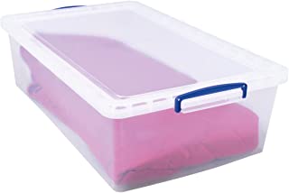 Really Useful Products 43 Litre Box, Nestable Clear, Pack of 3 in Card