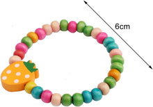 kuou 12Pcs Colourful Wooden Bracelets Set, Party Bag and Stocking Fillers Loot