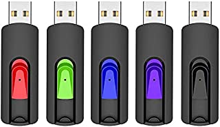 Vansuny 5Pack 64GB USB Stick USB 2.0 Flash Drive Memory Stick Thumb Drive Slide Retractable Jump Drive (5 Mixed Color, 64GB)