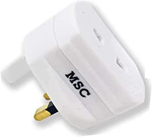 MSC - UK 2 pin to 3 pin Shaver plug adaptor uk/Toothbrush adapter plug uk / 1a eu to uk plug adapter/european to uk plug adaptor 2pin plug Travel adapter Converter (EU) SD 1pc