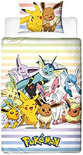 Pokemon Single Duvet Cover Officially Licensed | Reversible 2 Sided Multicolored Design with Matching Pillowcase, Polycotton