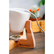 Wooden Stand Fondue Set White Color