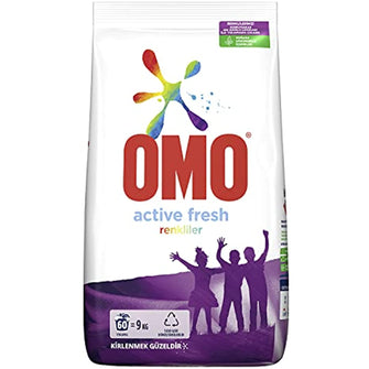 OMO Active Fresh Powder Laundry Detergent Colors of Colors Protect your colors in the first wash of the most demanding stains 9 kg 60 washing 1pcs