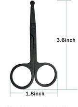 Stainless Steel Nose Hair Scissors for Trimming Facial Hair Ear Hair Eyebrow(Black)