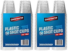 100 Plastic Shot Glasses - Multi Use Crystal Clear Hard Plastic Sampling Cups - 30ml - 1 oz