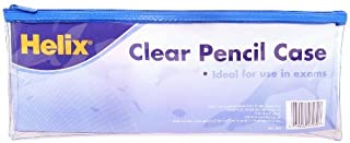 Helix Large Clear Pencil Case (Assorted Colours)